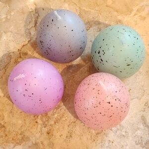 Speckled Pastel Ball Candle Set - Pink, Purple, Green, Gray